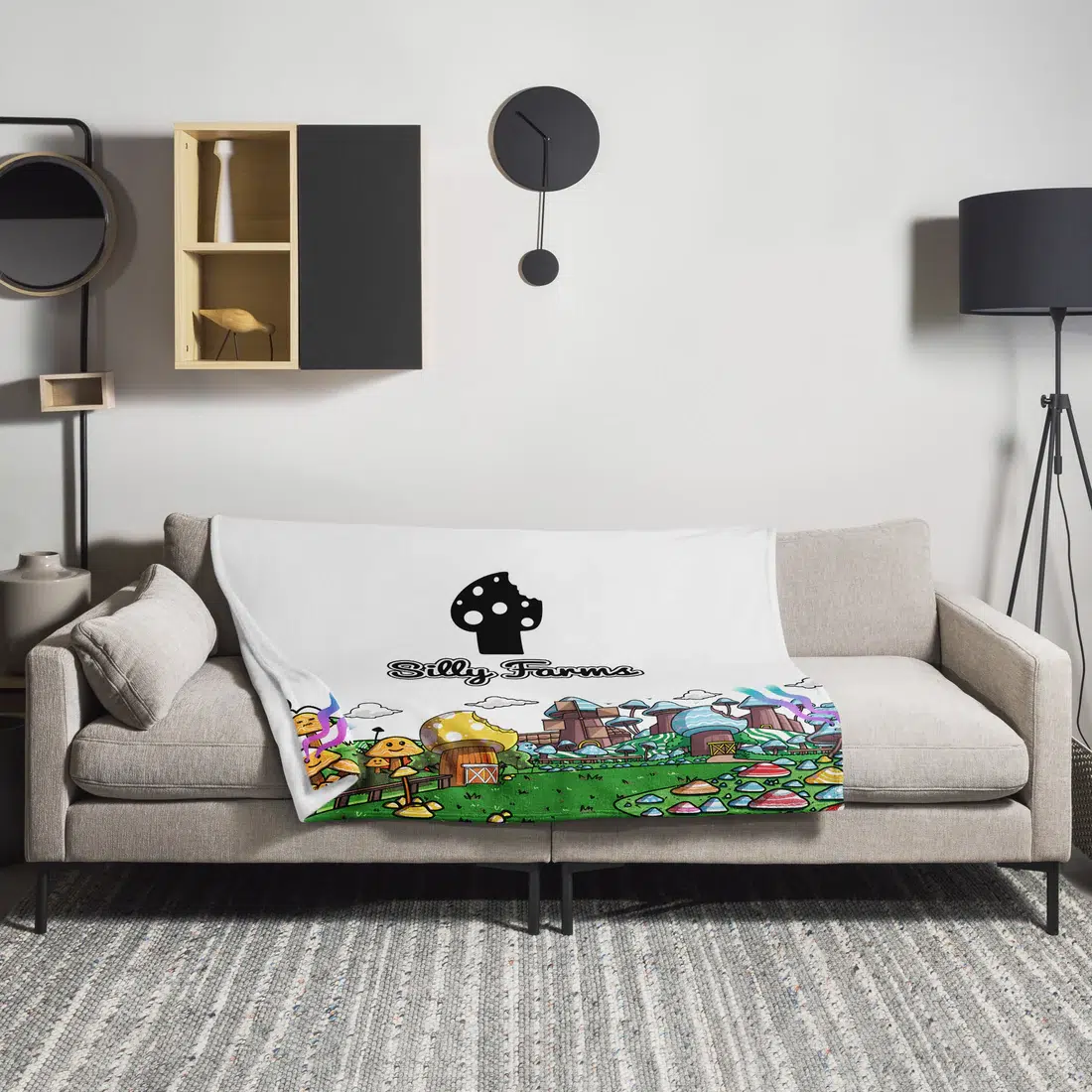 Silly Farms Mushroom Throw Blanket - Image 2